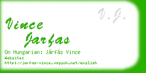 vince jarfas business card